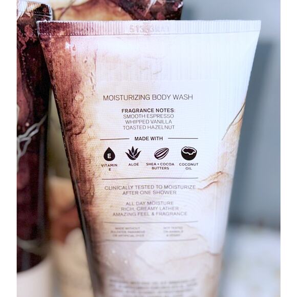 Bath & Body Works 10 fl oz Vanilla Café Cafe Moisturizing Body Wash x3 - Picture 4 of 5